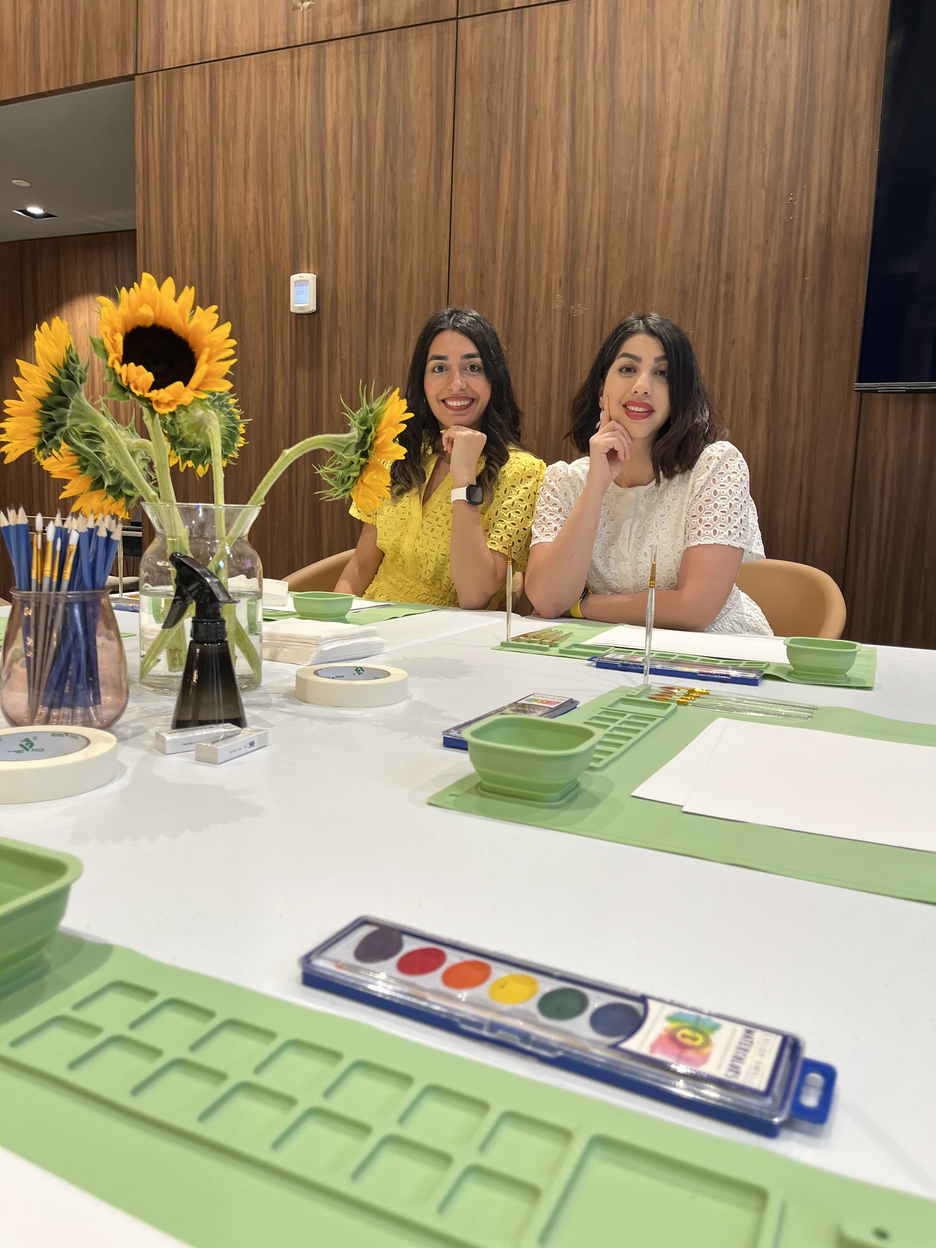 Guests painting during a Soul in Colour workshop